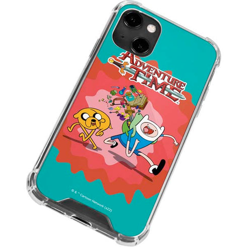Adult Swim Adventure Time Jake and Finn iPhone 14 Clear Case