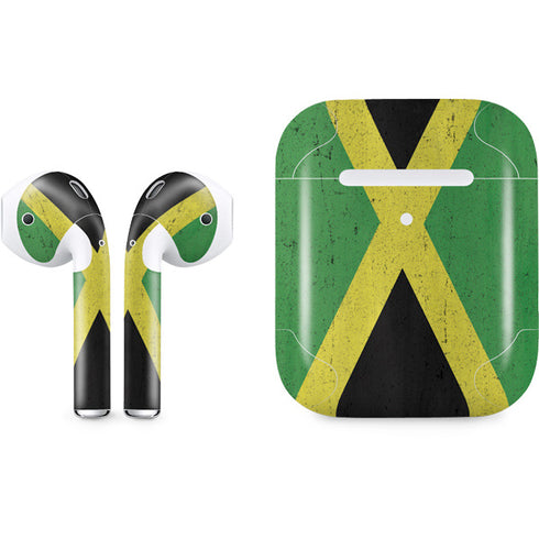 Jamaica Flag Distressed Apple AirPods 2 Skin