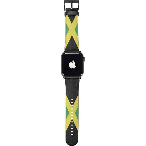 Jamaica Flag Distressed Apple Watch Band 42-44mm