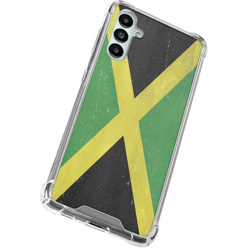Jamaica Flag Distressed Galaxy A15 5G Clear Case