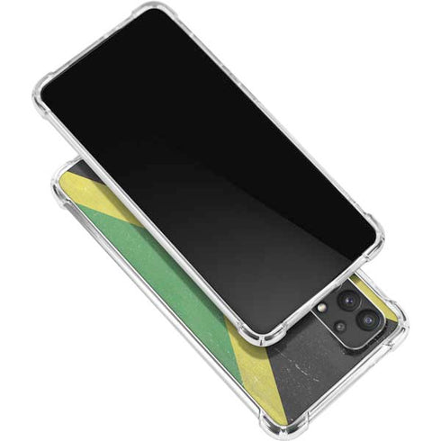 Jamaica Flag Distressed Galaxy A32 5G Clear Case