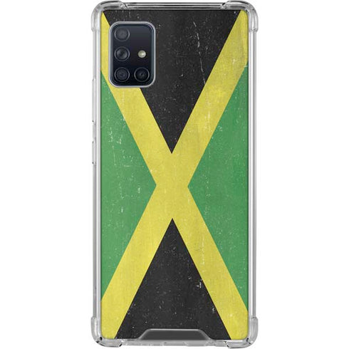 Jamaica Flag Distressed Galaxy A51 5G Clear Case