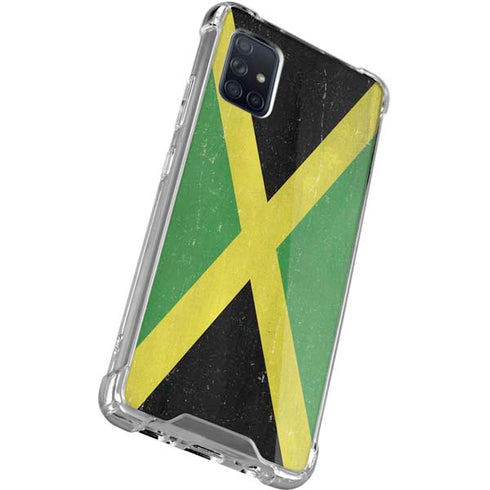 Jamaica Flag Distressed Galaxy A51 5G Clear Case