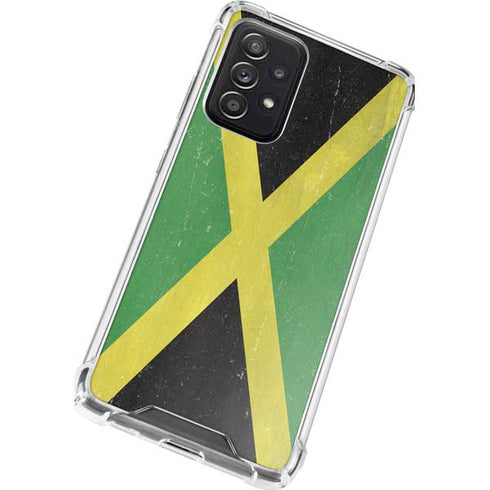 Jamaica Flag Distressed Galaxy A52 5G Clear Case