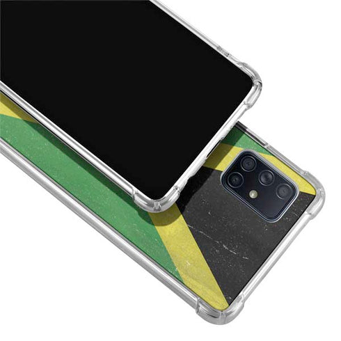 Jamaica Flag Distressed Galaxy A71 5G Clear Case