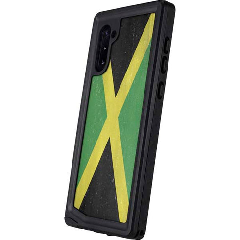 Jamaica Flag Distressed Galaxy Note 10 Waterproof Case