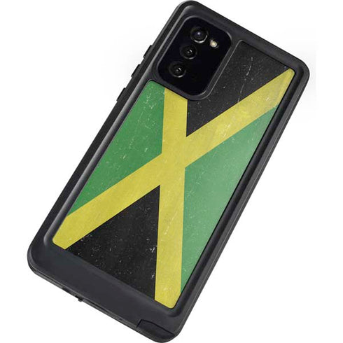 Jamaica Flag Distressed Galaxy Note20 5G Waterproof Case