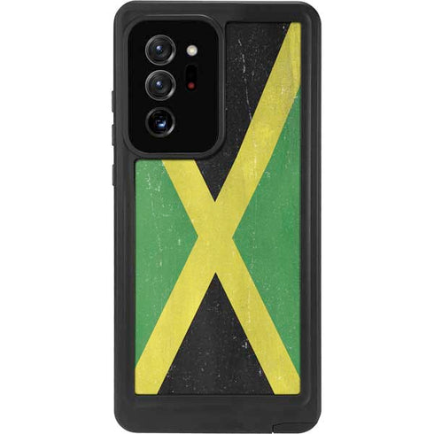 Jamaica Flag Distressed Galaxy Note20 Ultra 5G Waterproof Case