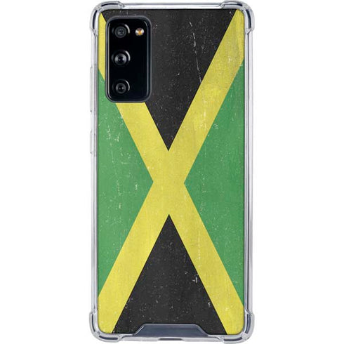 Jamaica Flag Distressed Galaxy S20 FE Clear Case