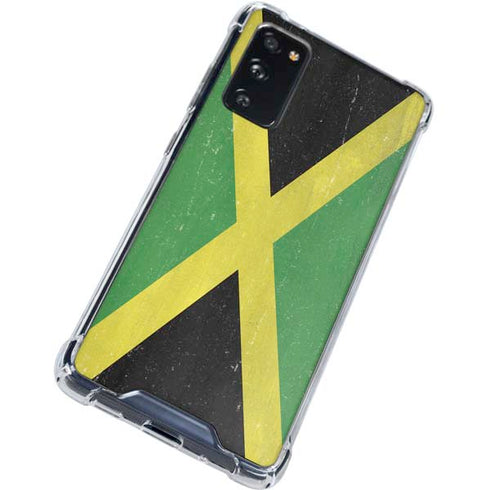 Jamaica Flag Distressed Galaxy S20 FE Clear Case