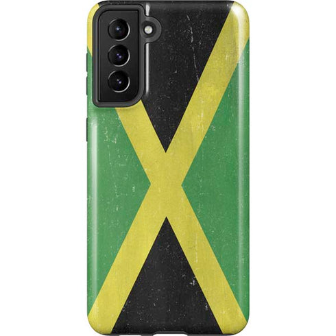 Jamaica Flag Distressed Galaxy S21 FE Pro Case