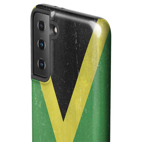 Jamaica Flag Distressed Galaxy S21 FE Pro Case