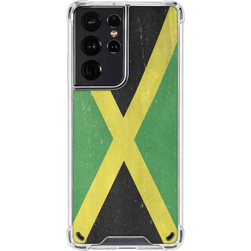 Jamaica Flag Distressed Galaxy S21 Ultra 5G Clear Case