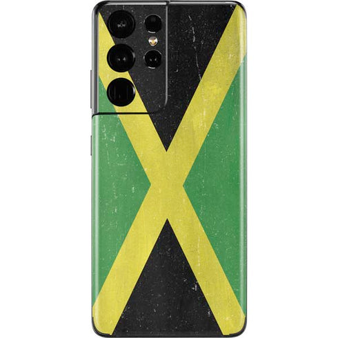 Jamaica Flag Distressed Galaxy S21 Ultra 5G Skin