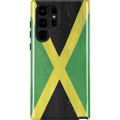Jamaica Flag Distressed Galaxy S22 Ultra Pro Case