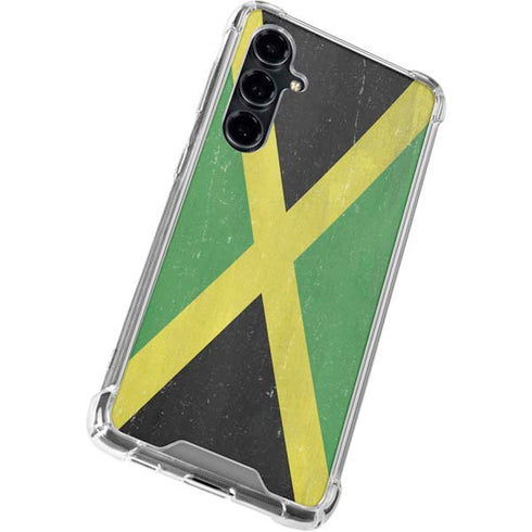 Jamaica Flag Distressed Galaxy S23 FE Clear Case