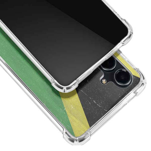 Jamaica Flag Distressed Galaxy S23 FE Clear Case