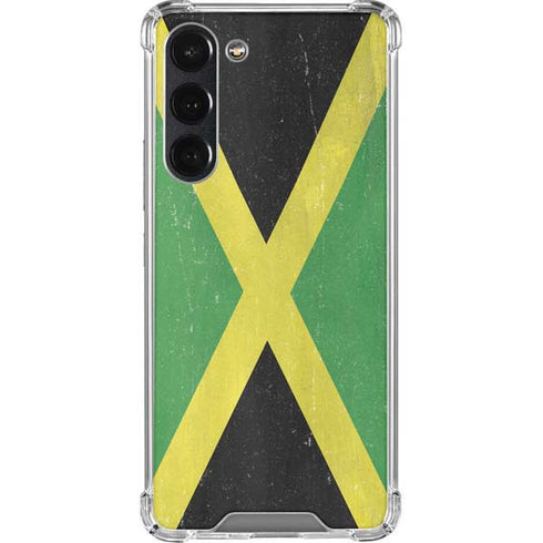 Jamaica Flag Distressed Galaxy S23 Plus Clear Case