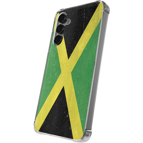 Jamaica Flag Distressed Galaxy S24 Plus Clear Case