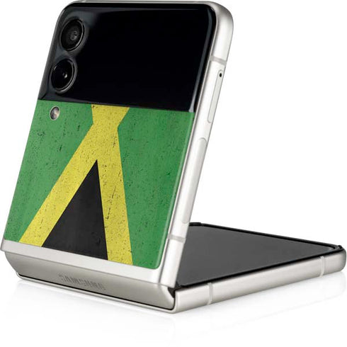 Jamaica Flag Distressed Galaxy Z Flip3 5G Skin