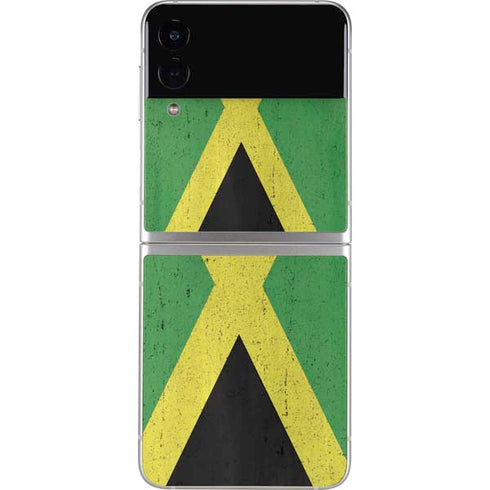 Jamaica Flag Distressed Galaxy Z Flip4 5G Skin