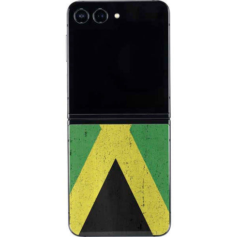 Jamaica Flag Distressed Galaxy Z Flip5 5G Skin