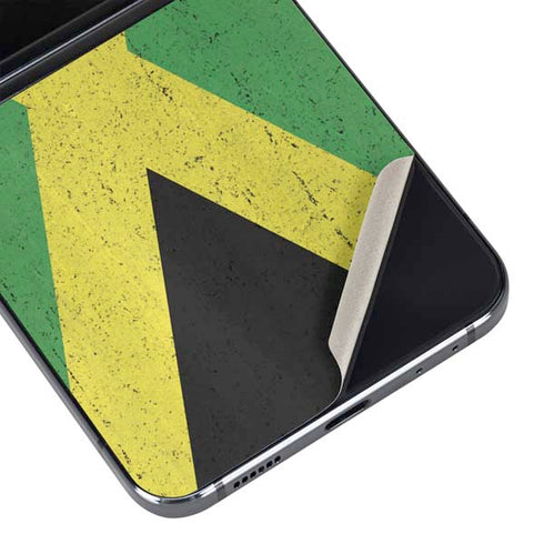 Jamaica Flag Distressed Galaxy Z Flip5 5G Skin