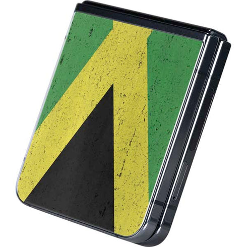 Jamaica Flag Distressed Galaxy Z Flip5 5G Skin