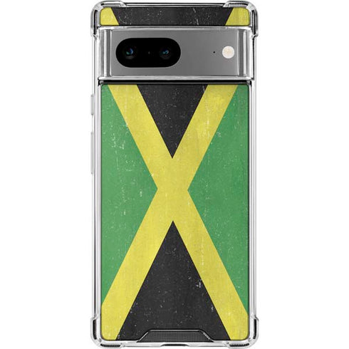 Jamaica Flag Distressed Google Pixel 8 Clear Case