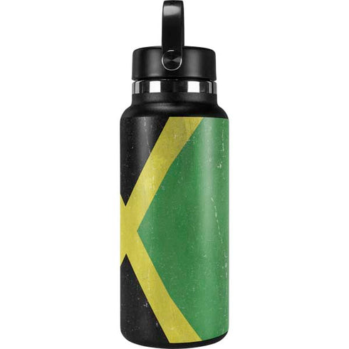 Jamaica Flag Distressed Hydro Flask 32oz Wide Mouth Skin