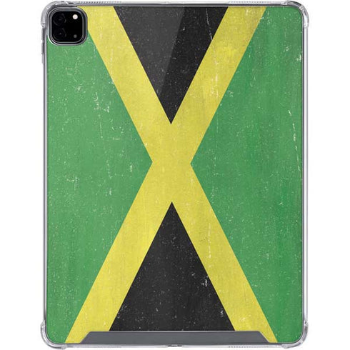 Jamaica Flag Distressed iPad Pro 12.9in (2020) Clear Case