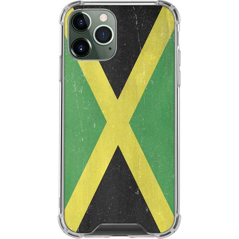 Jamaica Flag Distressed iPhone 11 Pro Max Clear Case