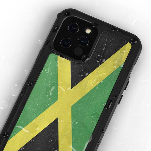 Jamaica Flag Distressed iPhone 12 Pro Waterproof Case