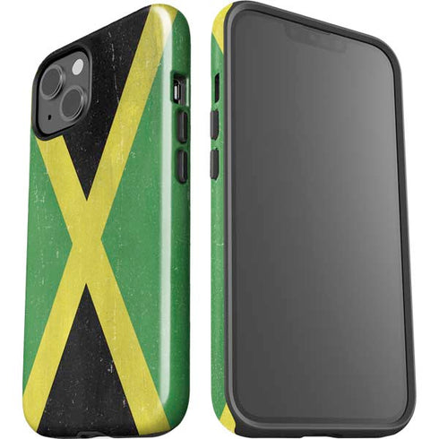 Jamaica Flag Distressed iPhone 14 Plus Impact Case