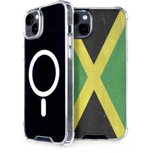 Jamaica Flag Distressed iPhone 15 MagSafe Case