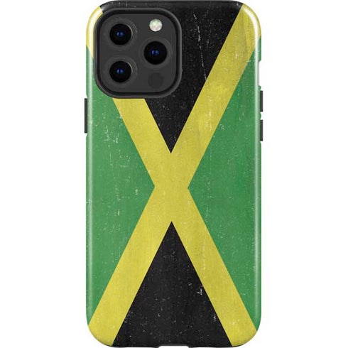 Jamaica Flag Distressed iPhone 14 Pro Max Impact Case