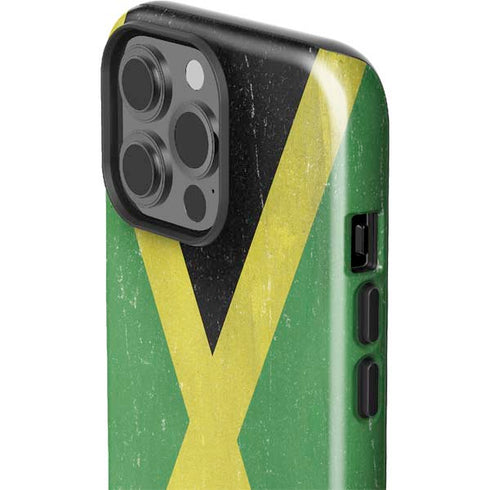 Jamaica Flag Distressed iPhone 14 Pro Max Impact Case