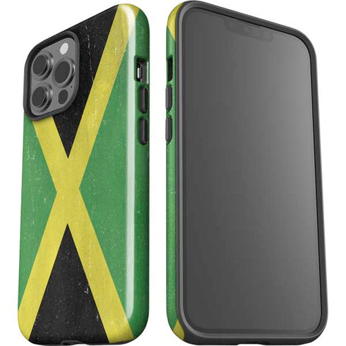 Jamaica Flag Distressed iPhone 14 Pro Max Impact Case