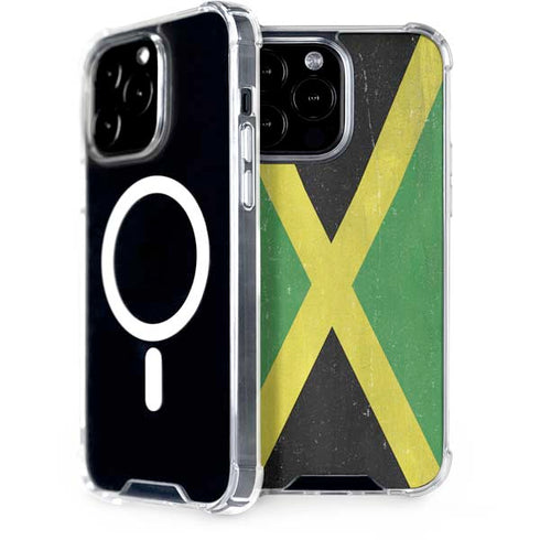 Jamaica Flag Distressed iPhone 14 Pro Max MagSafe Case