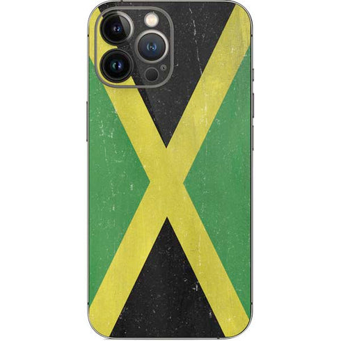 Jamaica Flag Distressed iPhone 14 Pro Max Skin
