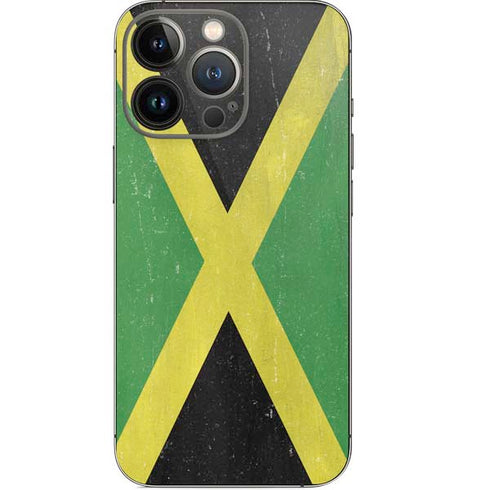 Jamaica Flag Distressed iPhone 15 Pro Skin