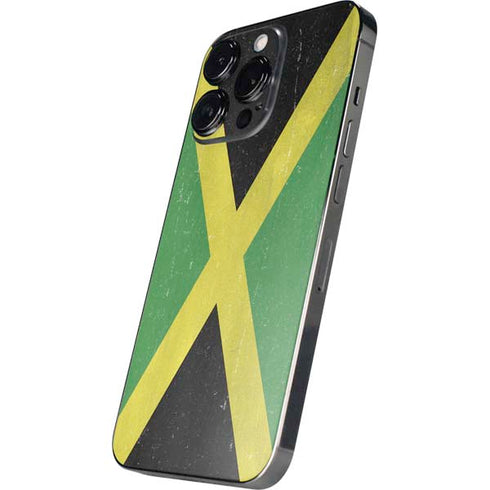 Jamaica Flag Distressed iPhone 14 Pro Skin
