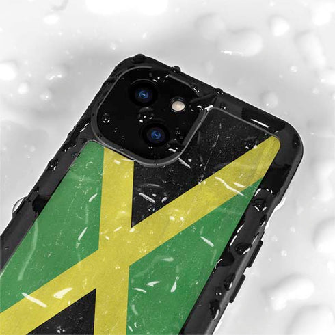 Jamaica Flag Distressed iPhone 15 Waterproof Case