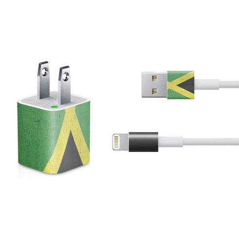 Jamaica Flag Distressed iPhone Charger (5W USB) Skin