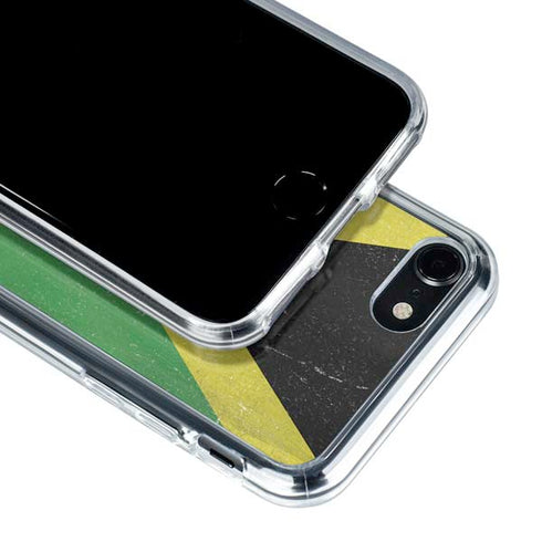 Jamaica Flag Distressed iPhone SE (2nd & 3rd Gen) Clear Case