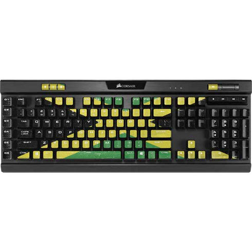 Jamaica Flag Distressed K95 RGB PLATINUM Mechanical Gaming Keyboard Skin