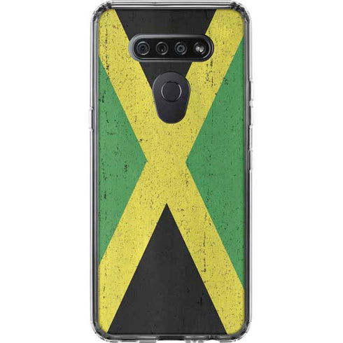 Jamaica Flag Distressed LG K51/Q51 Clear Case