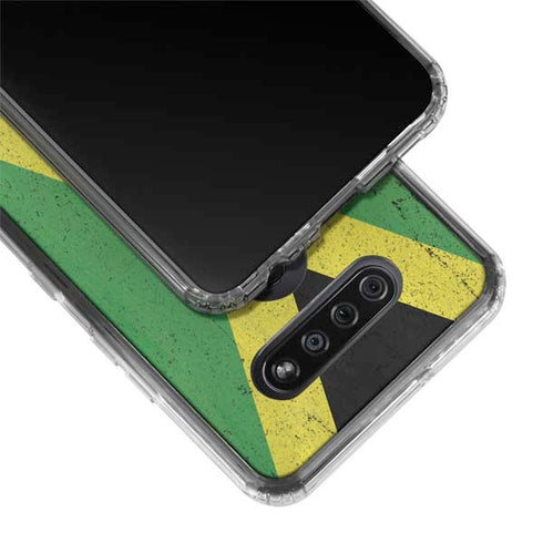 Jamaica Flag Distressed LG K51/Q51 Clear Case