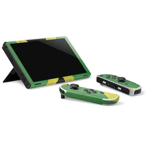 Jamaica Flag Distressed Nintendo Switch OLED (2021) Skin