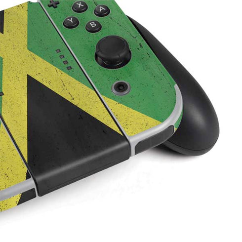 Jamaica Flag Distressed Nintendo Switch OLED (2021) Skin